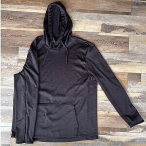 TEK GEAR Hoodie with Drawstring Wicking, Black Pullover Sweatshirt XLT Tall